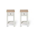 Bampton White 1 Drawer Bedside Table Set of 2 - Laura James