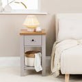 Bampton 1 Drawer Bedside Table - Grey - Set of 2