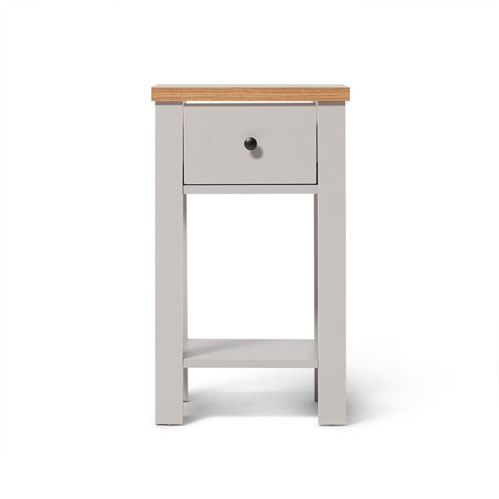 Bampton Stone Grey Bedside Table - 1 Drawer - Laura James