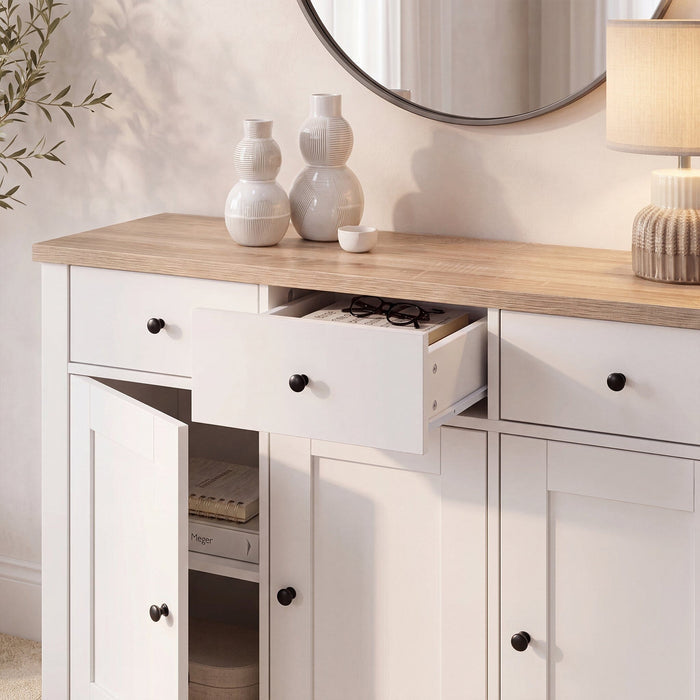 Bampton 3 Door Sideboard - Alabaster White - Laura James