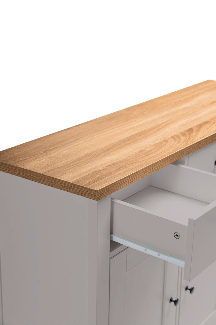 Bampton 3 Door Sideboard - Stone Grey - Laura James
