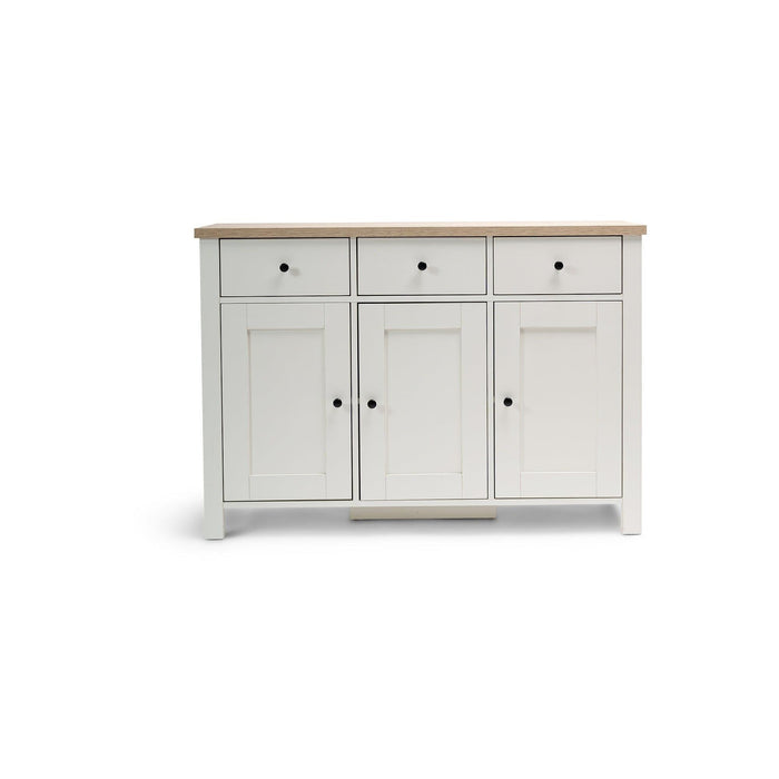 Bampton 3 Door Sideboard - Alabaster White - Laura James