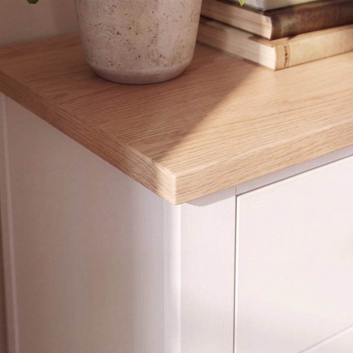 Bampton 3 Drawer Bedside Table - Alabaster White - Laura James