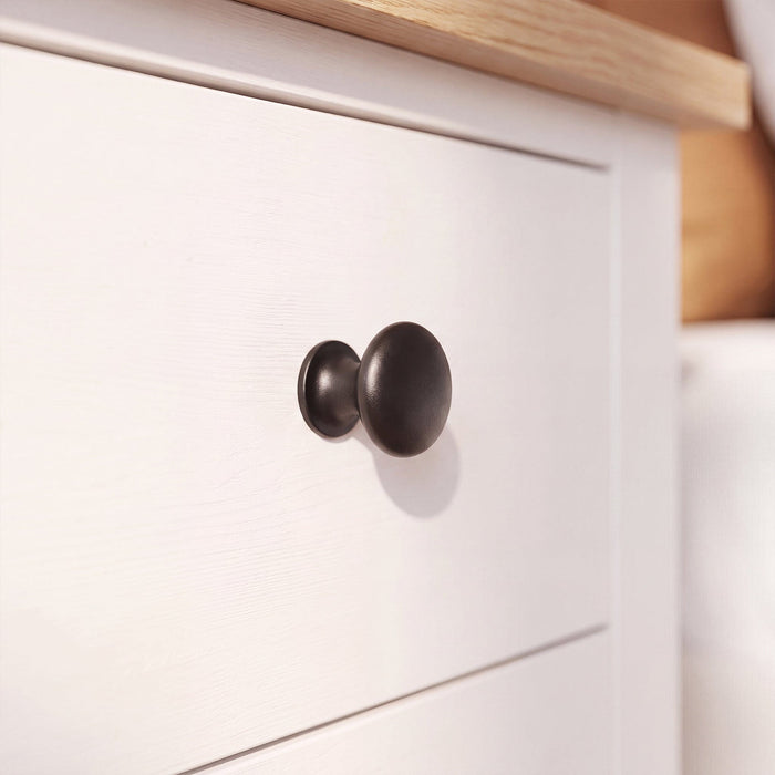 Bampton 3 Drawer Bedside Table - Alabaster White - Laura James