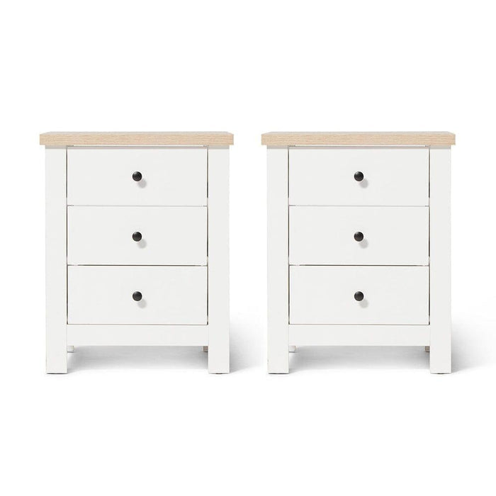 Bampton White Set of 2 Bedside Tables - Laura James