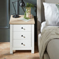 Bampton 3 Drawer Bedside Table - White