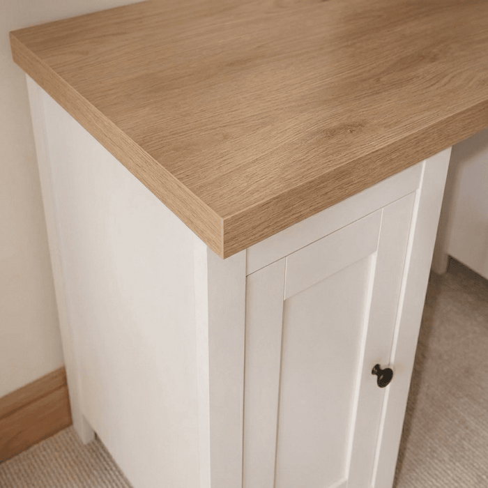 Bampton 3 Drawer Desk - Alabaster White - Laura James