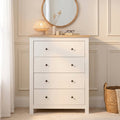 Bampton 4 Drawer Tall Chest of Drawers - Alabaster White - Laura James