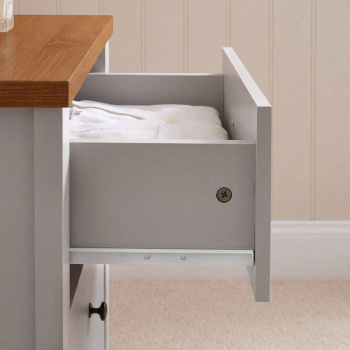 Bampton 5 Drawer Tallboy - Stone Grey - Laura James