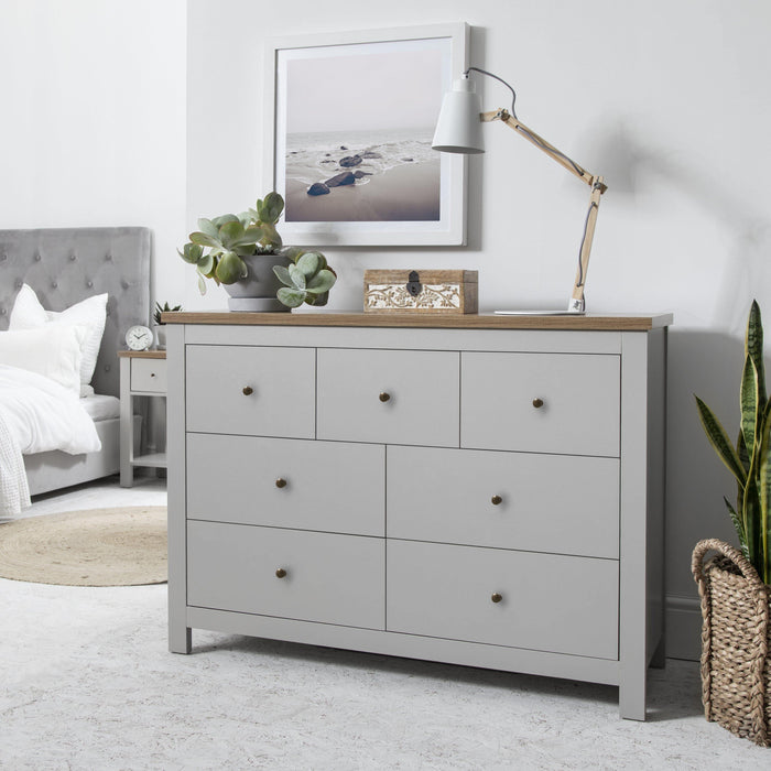 Bampton 7 Drawer Chest of Drawers - Grey