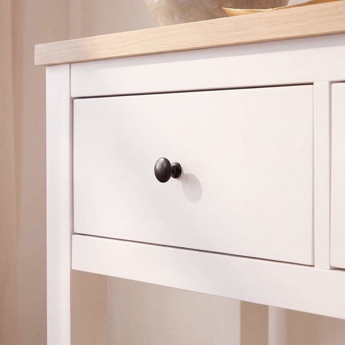 Bampton Alabaster White 2 Drawer Console Table - Laura James