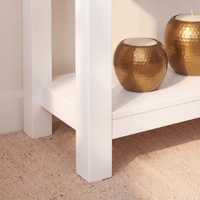 Bampton Alabaster White 2 Drawer Console Table - Laura James