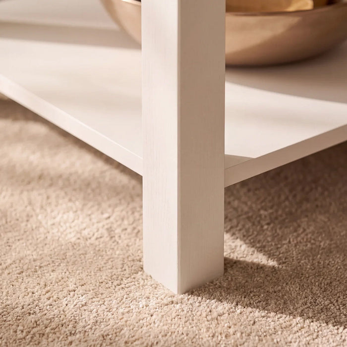 Bampton Alabaster White Coffee Table with Storage - Laura James