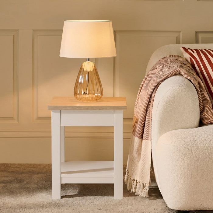 Bampton Alabaster White Side Table - Laura James