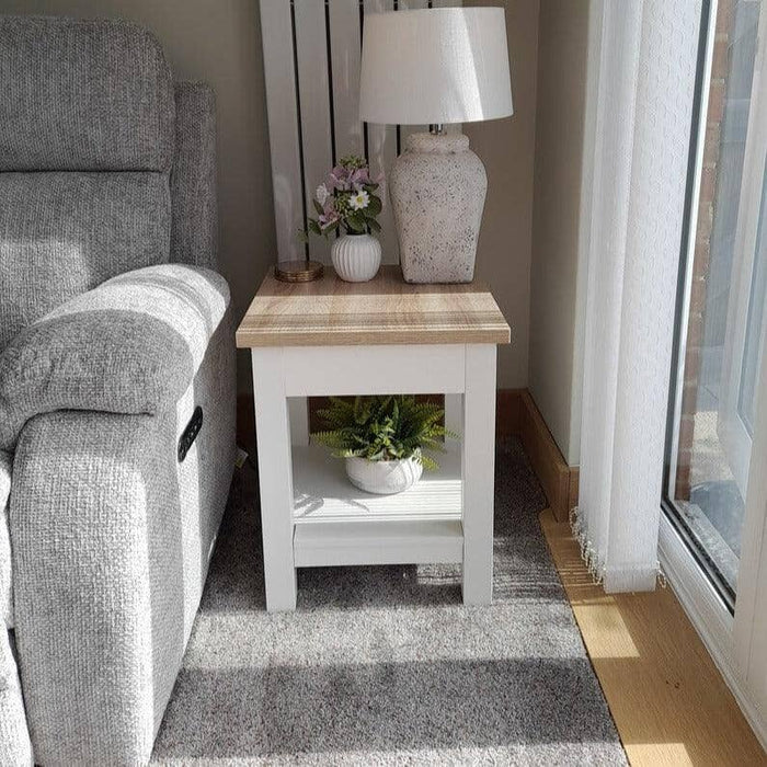 Bampton Side Table - Alabaster White - Laura James