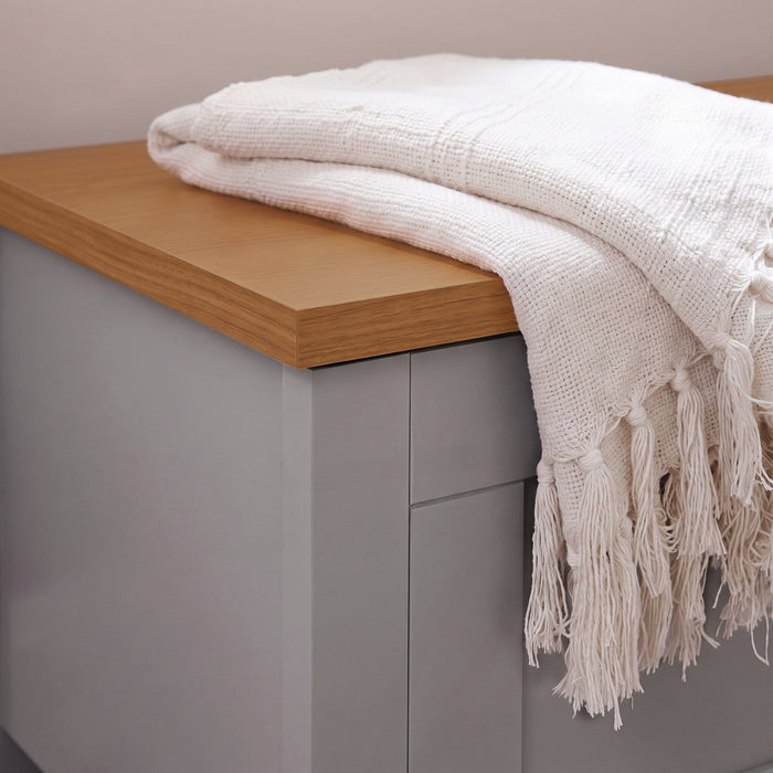 New - Bampton Blanket Box - Stone Grey - Laura James