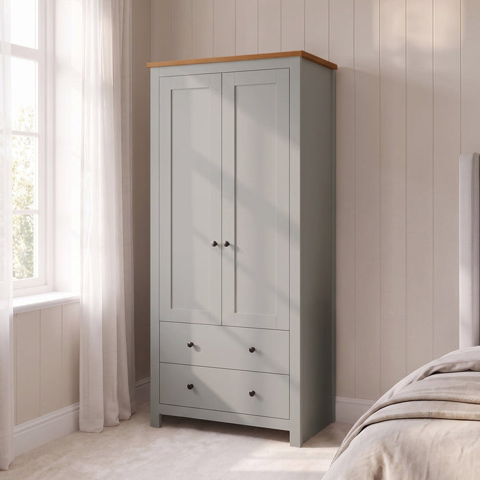 Bampton Double Wardrobe - Stone Grey - New