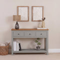 Bampton Stone Grey 3 Drawer Console Table - Laura James