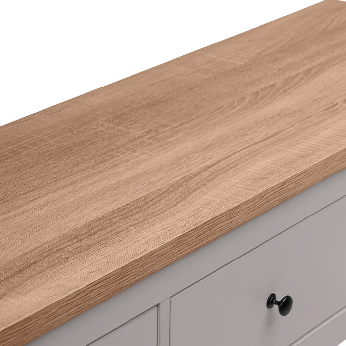 Bampton Stone Grey 3 Drawer Console Table - Laura James