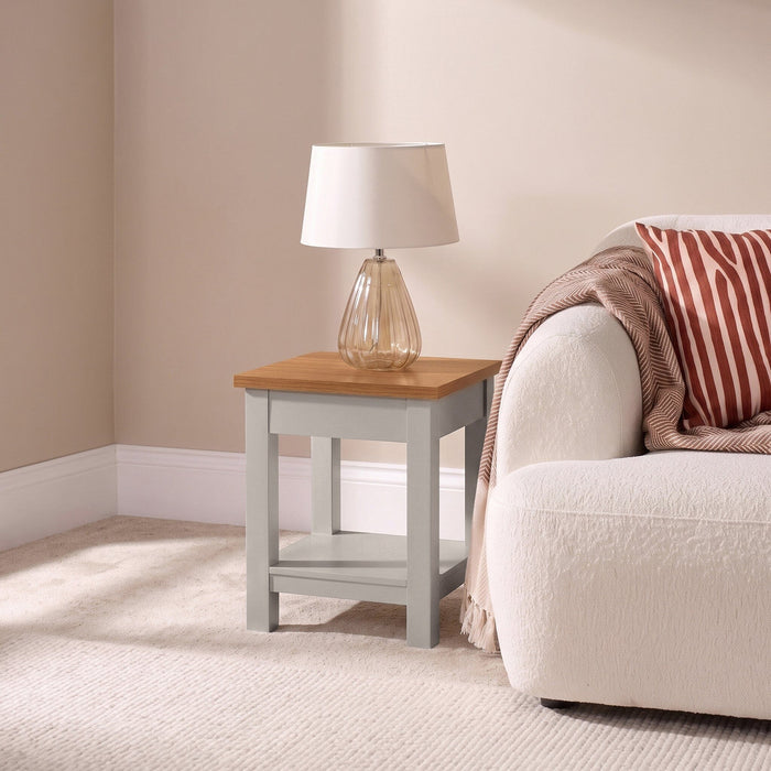 Bampton Stone Grey Side Table - Laura James