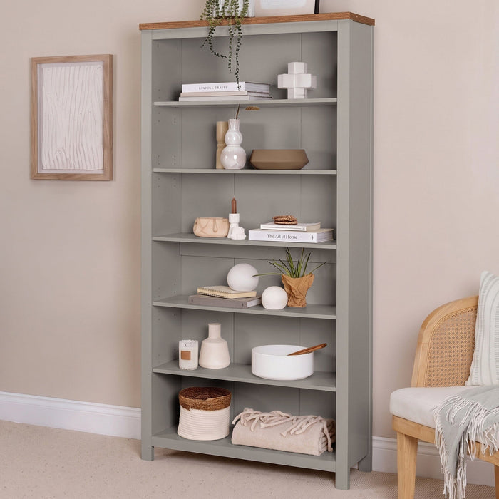 Bampton Stone Grey Tall  Bookcase - Laura James