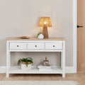 Bampton White 3 Drawer Console Table