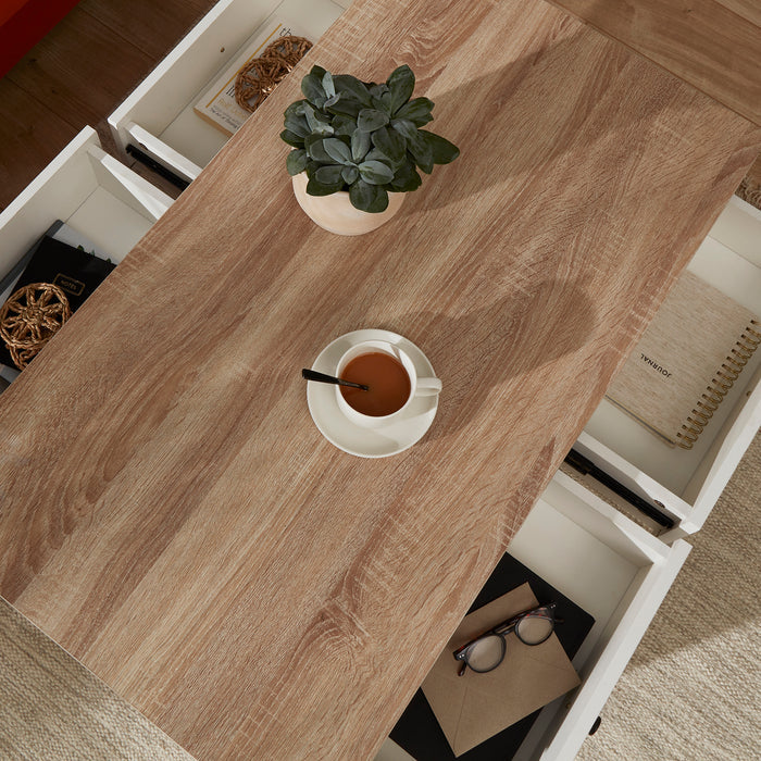Bampton White Coffee Table with Storage