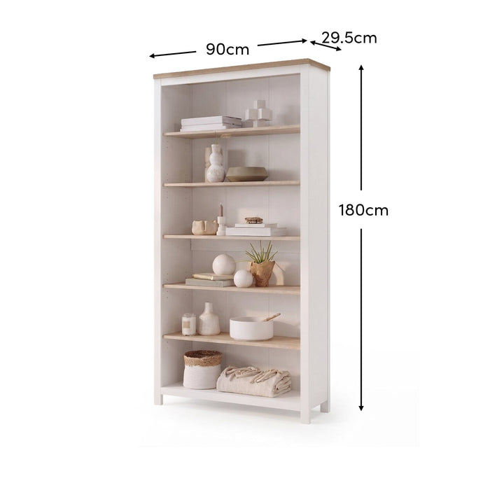 Bampton White Tall  Bookcase - Laura James