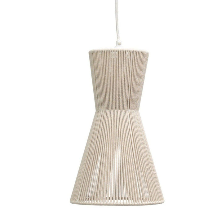 Bari White Cotton String Tapered Pendant - Laura James