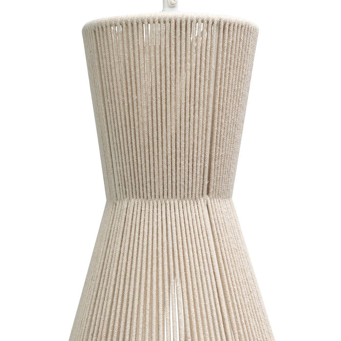 Bari White Cotton String Tapered Pendant - Laura James
