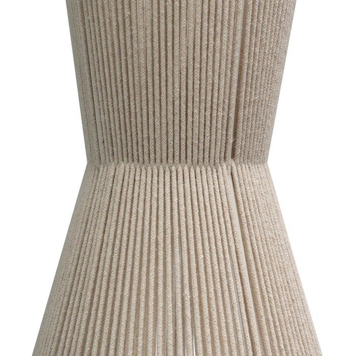 Bari White Cotton String Tapered Pendant