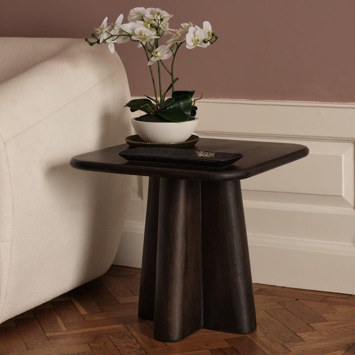 Bastian 50cm Square Side Table - Coffee Brown Mango Wood - Laura James