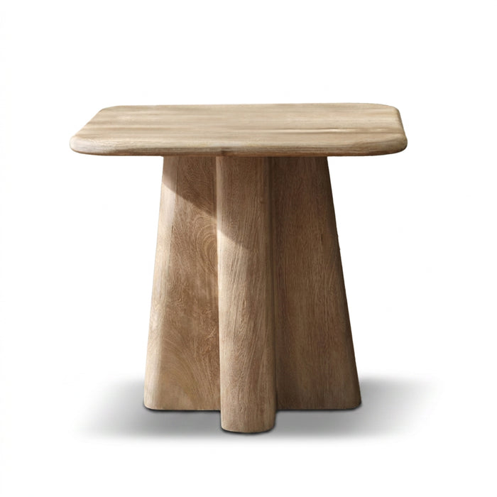 Bastian 50cm Square Side Table - Limewash - Laura James