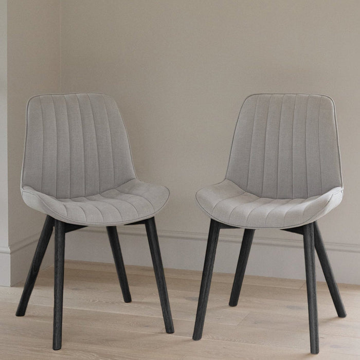 Bella Grey Dining Chairs - Black Legs - Laura James