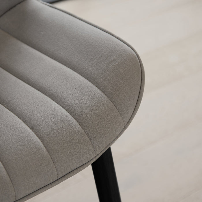 Bella Grey Dining Chairs - Set Of 2 -  Black Legs - Laura James