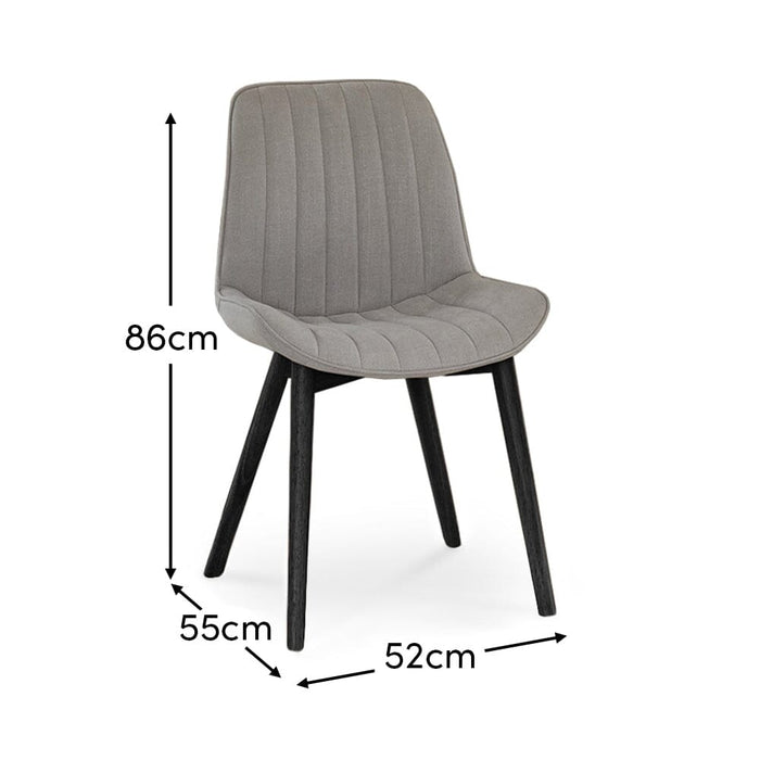 Bella Grey Dining Chairs - Set Of 2 -  Black Legs - Laura James