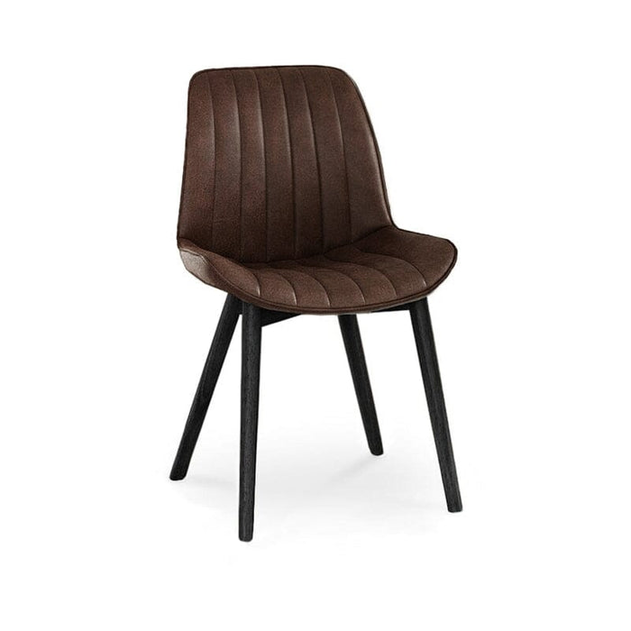 Bella Saddle Brown Dining Chair - Set of 2 - Black Oak Legs - Laura James