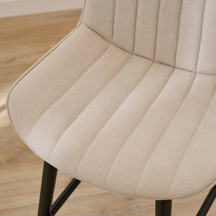 Bella Soft Beige  Bar Stool - Black Oak Legs - Laura James