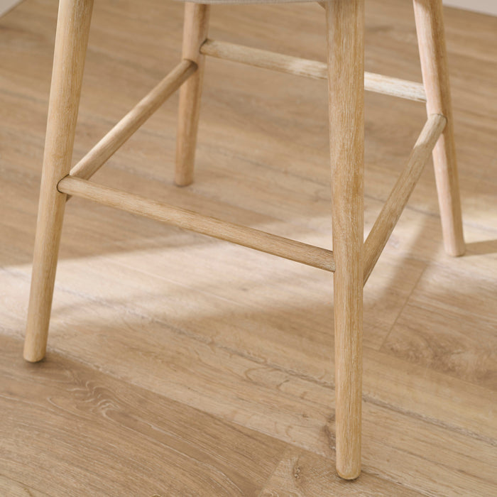 Bella Soft Beige Bar Stool - Whitewash Legs - Laura James