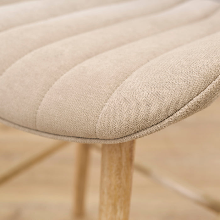 Bella Soft Beige Bar Stool - Whitewash Legs - Laura James