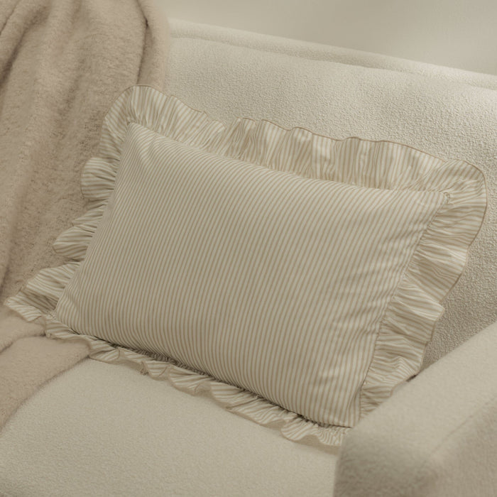 Belleville 35 x 55cm Acrylic Cushion Cover - Sand Stripe - Laura James