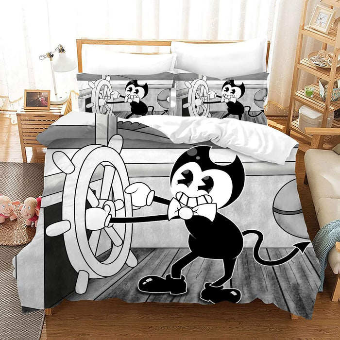 Bendy And The Ink Machine Bedding Set Quilt Duvet Cover Bed Sheets Sets - EBuycos