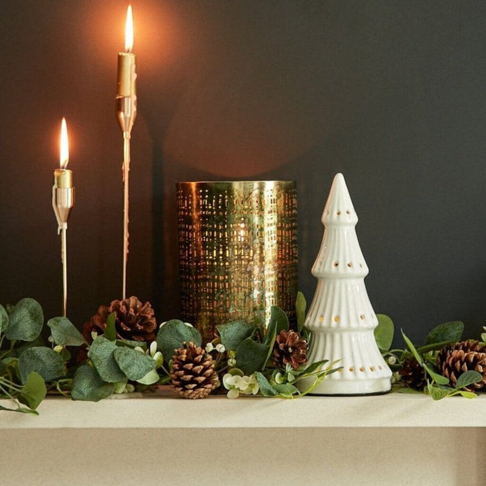 Bergen Ceramic LED Light Up Tree - White - Laura James