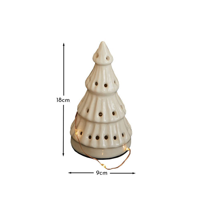 Bergen Medium Ceramic LED Light Up Tree - White