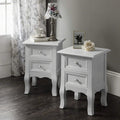 White Bedside Tables (2 Units) Fully Assembled - Laura James