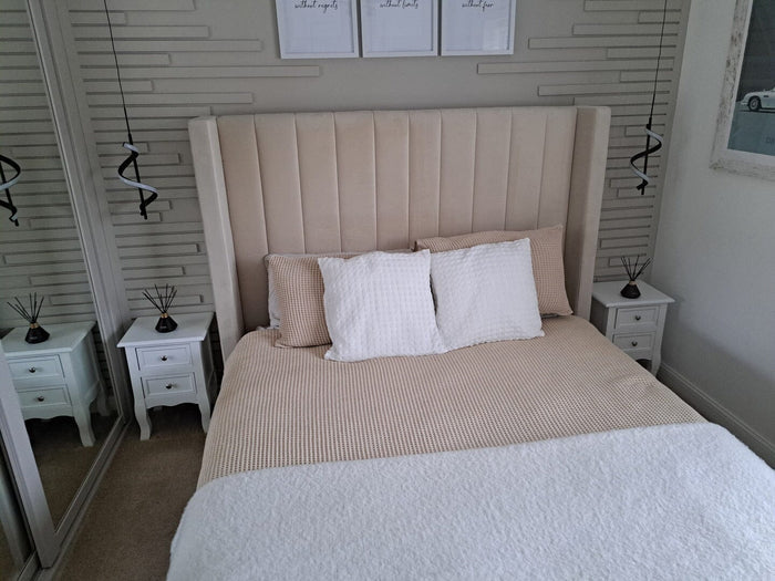 Bette 30cm 2 Drawer Bedside Table - Set of 2 - Ivory White