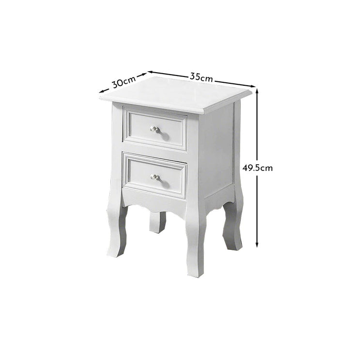 White Bedside Tables (2 Units) Fully Assembled - Laura James