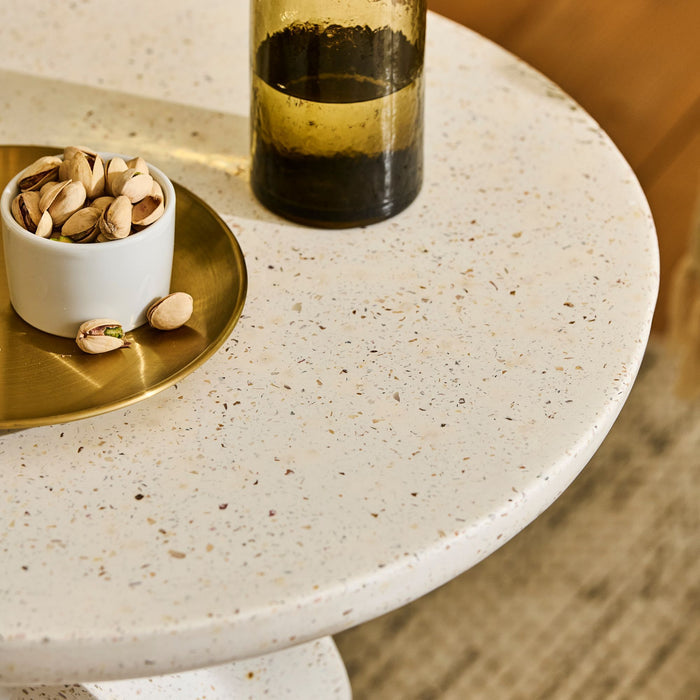 Bianca Round Side Table - Paprika Mother of Pearl Terrazzo - Laura James