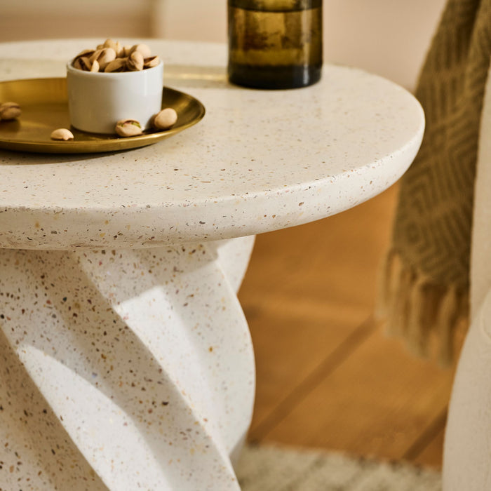 Bianca Round Side Table - Paprika Mother of Pearl Terrazzo - Laura James