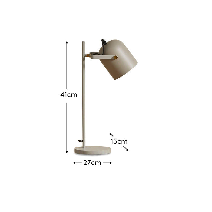 Birstall 41cm Metal Desk Lamp - Grey - Laura James